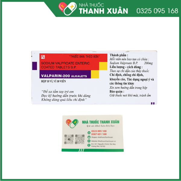 Valparin-200 Alkalets dùng trong các loại động kinh